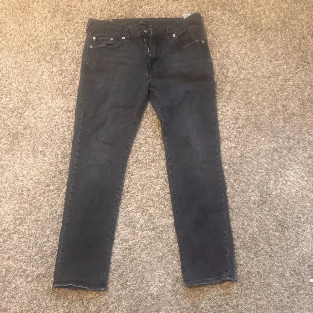 True Religion Men's Ricky Jeans Grey/Navy Size 38 (Fit Like 36x31) Straight Leg